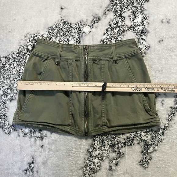 Free People Skirt Womens Sz 0 Too Cool military mini in olive green cotton y2k - Picture 3 of 10